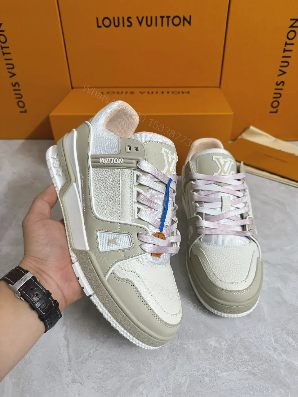 View 5 of Premium Textured Trainer with Subtle Designer Detailing
