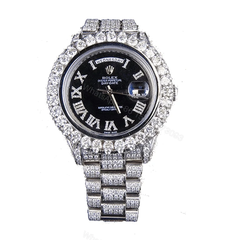 Rolex Day-Date 218239 Super Clone Fully Iced Out: 41mm White Gold Diamond President — view 1