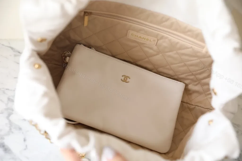 View 2 of White Quilted XL Chain Bag: Modern Luxury Everyday Versatility