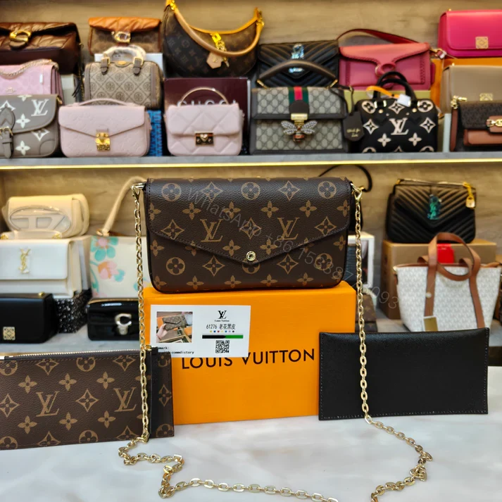 View 10 of FIRST COPY LOUIS VUITTON LV FELICIE MONOGRAM POCHETTE WITH OG BOX
