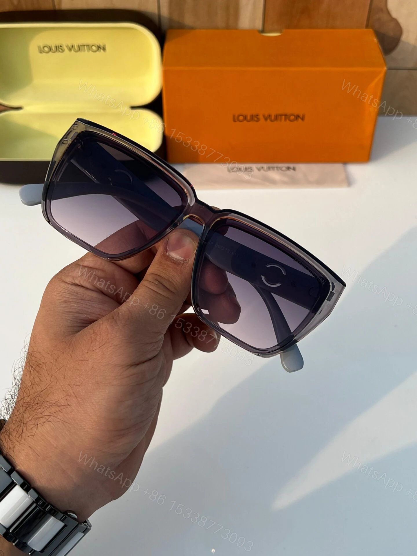 View 3 of Louis Vuitton Pilot Gray Sunglasses