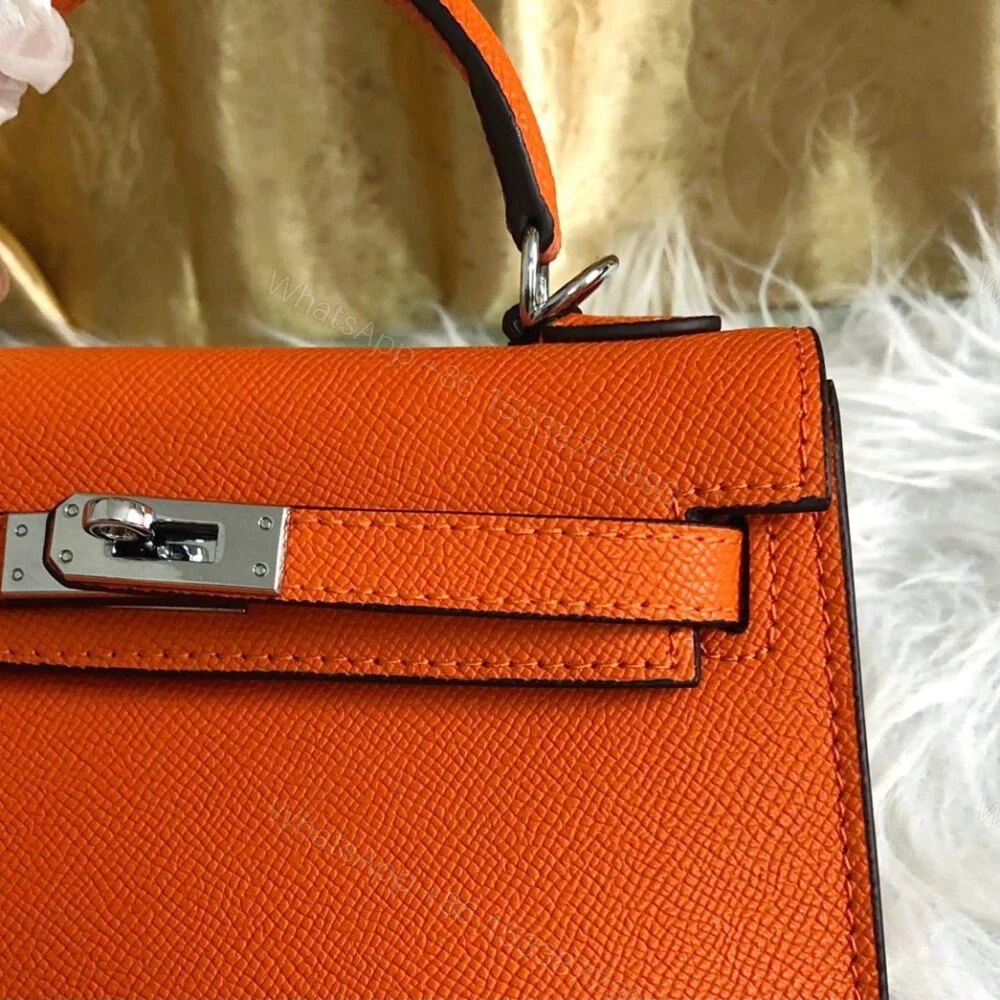View 6 of Hermes Kelly Mini Epsom Handbag Orange 19Cm