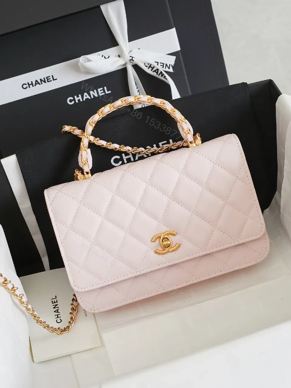 Soft Pink Quilted Mini Bag - Luxe, Compact, All-Day Elevation — view 1