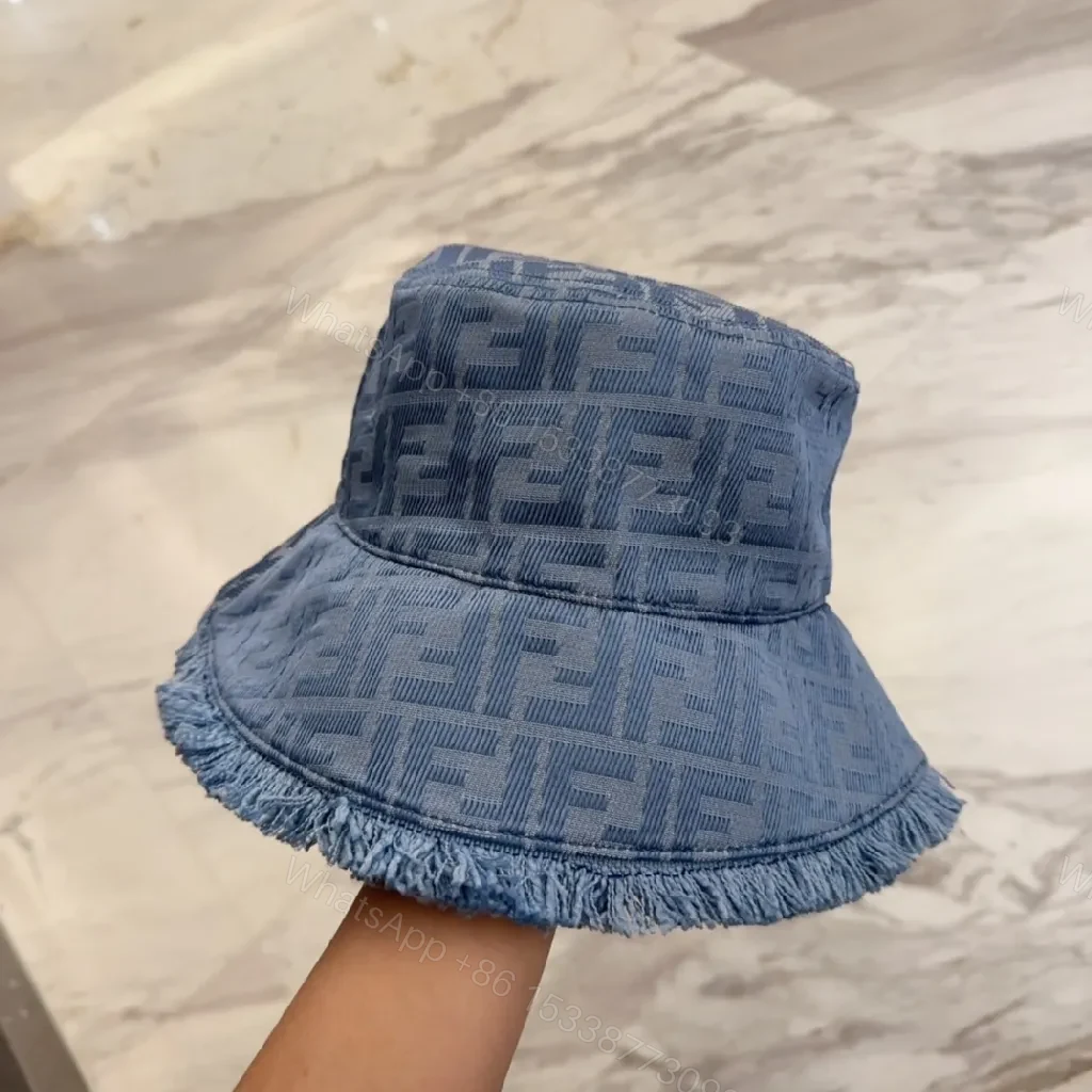 Denim Monogram Fringe Bucket Hat – Luxe, Everyday Shade — view 1