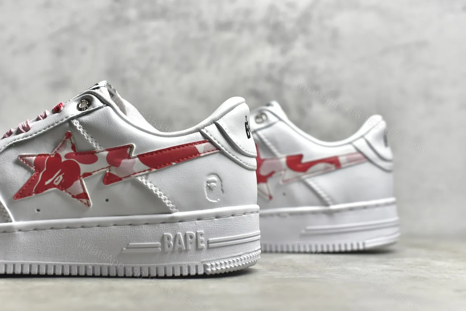 View 4 of A BATHING APE Bape Sta Low White and Red