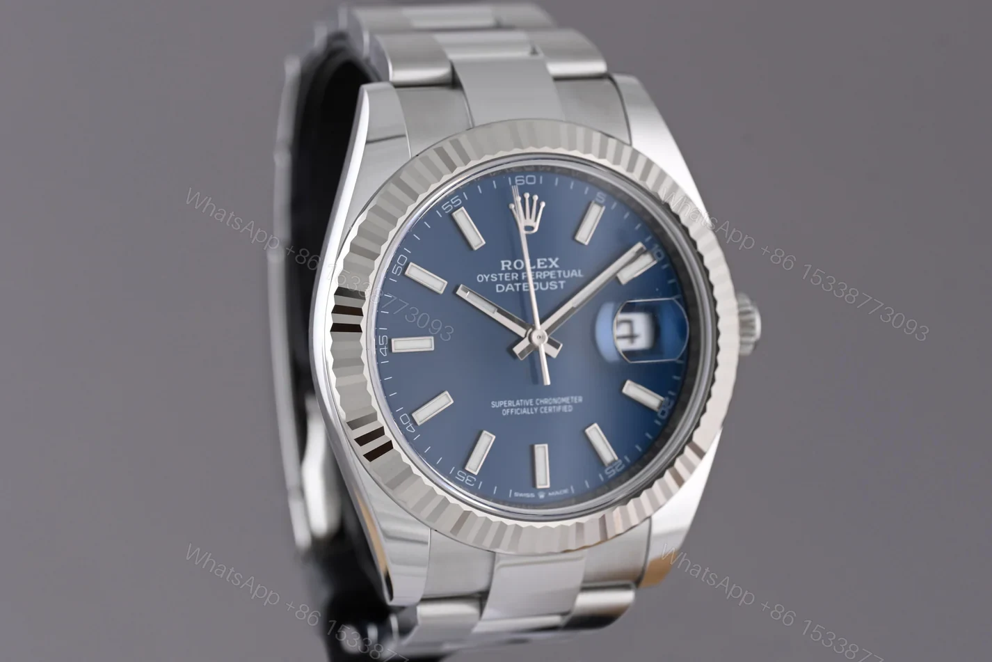 View 8 of Replica Rolex Datejust Blue Dial 126334 Oyster 41 mm