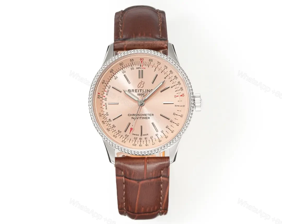 Breitling Women’s Navitimer Automatic Watch – Copper Dial, Brown Leather Strap — view 1