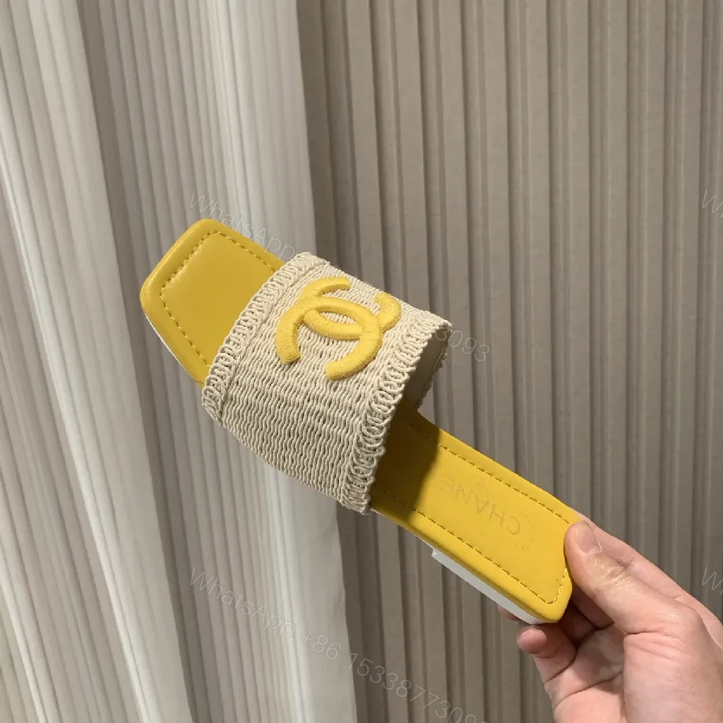 View 2 of Yellow Strap Textured Slide – Designer-Inspired Comfort Slide