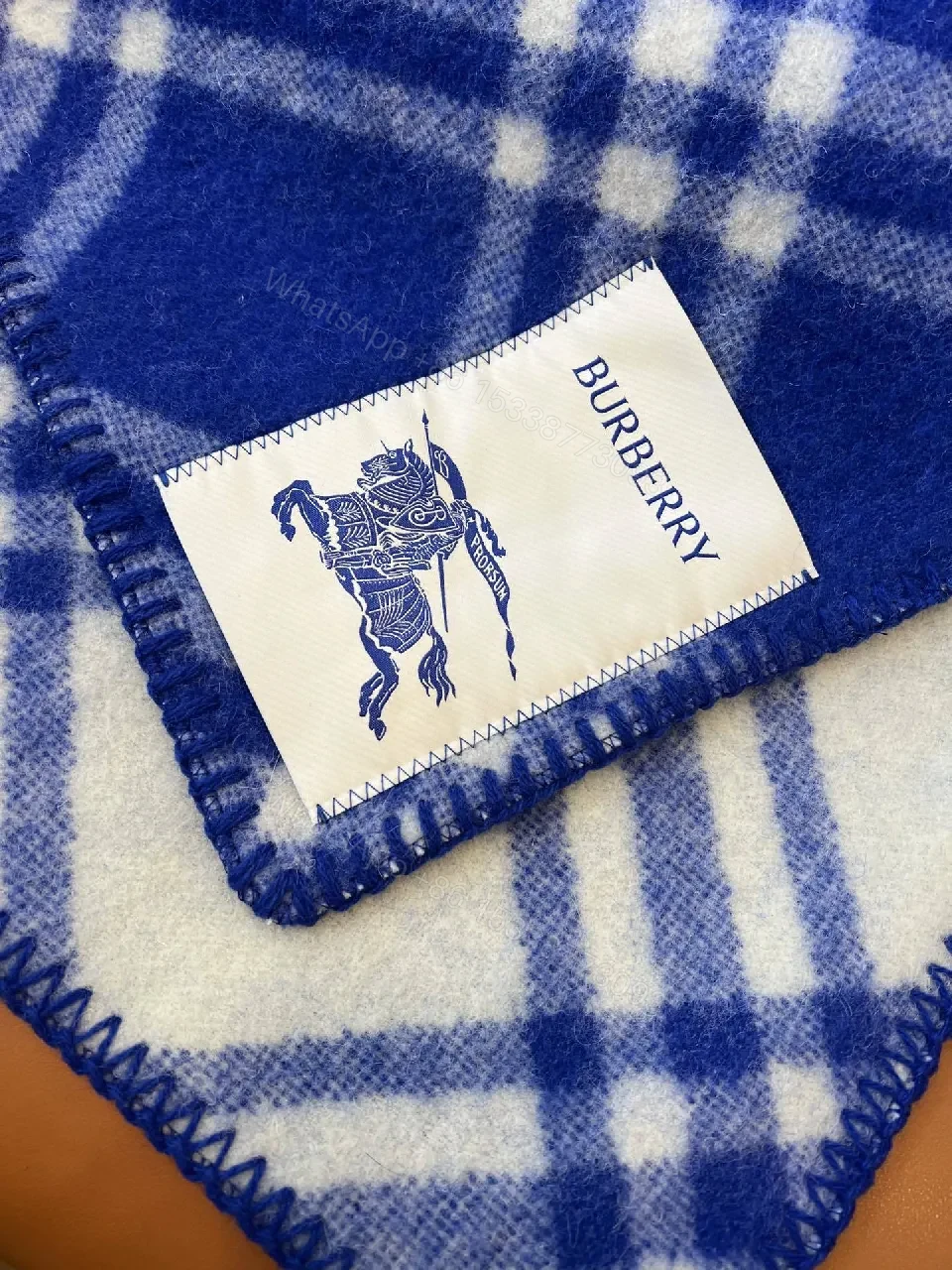 View 4 of Cozy Blue Plaid Wrap: Luxe Fleece, Multi-Season Warmth