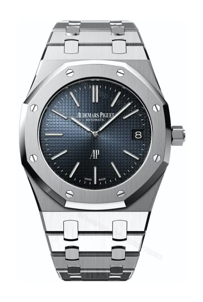 Replica Audemars Piguet Royal Oak Jumbo Extra-Thin Blue 15202ST.OO.1240ST.01 — view 1