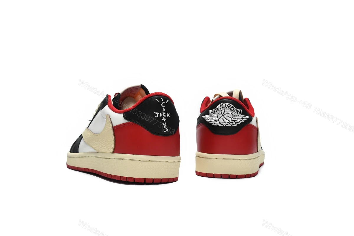 View 3 of Travis Scott x Air Jordan 1 Low Black Red DM7866-166