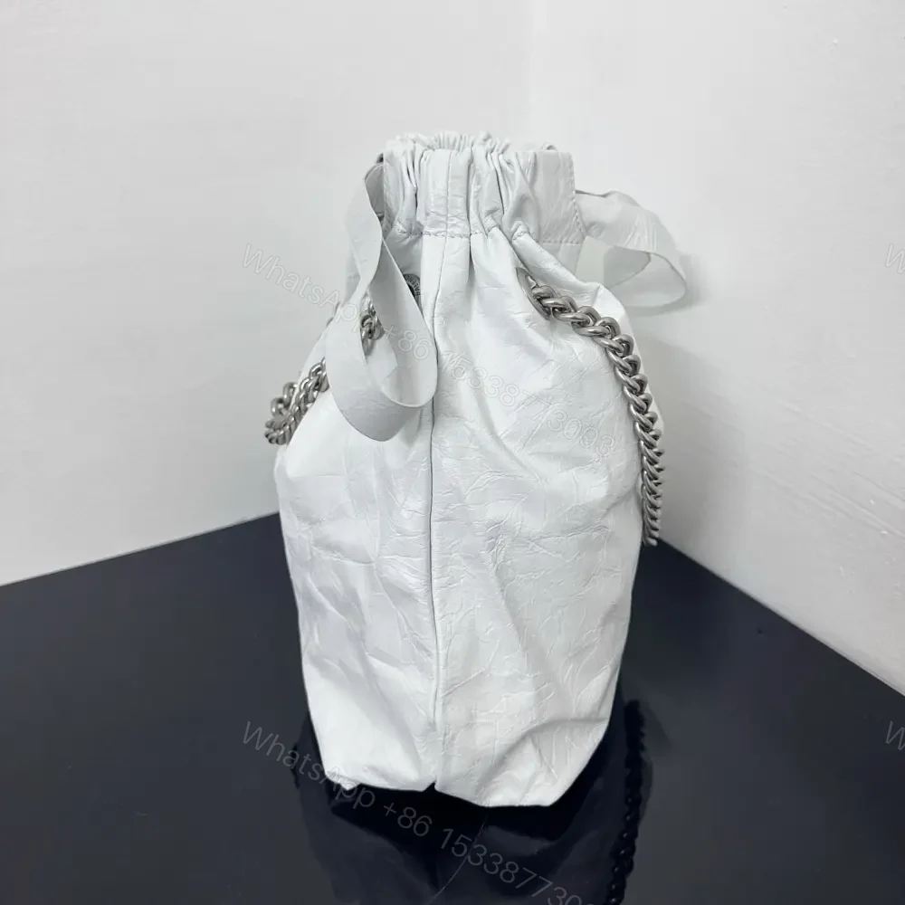 View 4 of 高仿Balenciaga2023Crushtote褶皺牛皮手拎袋小號