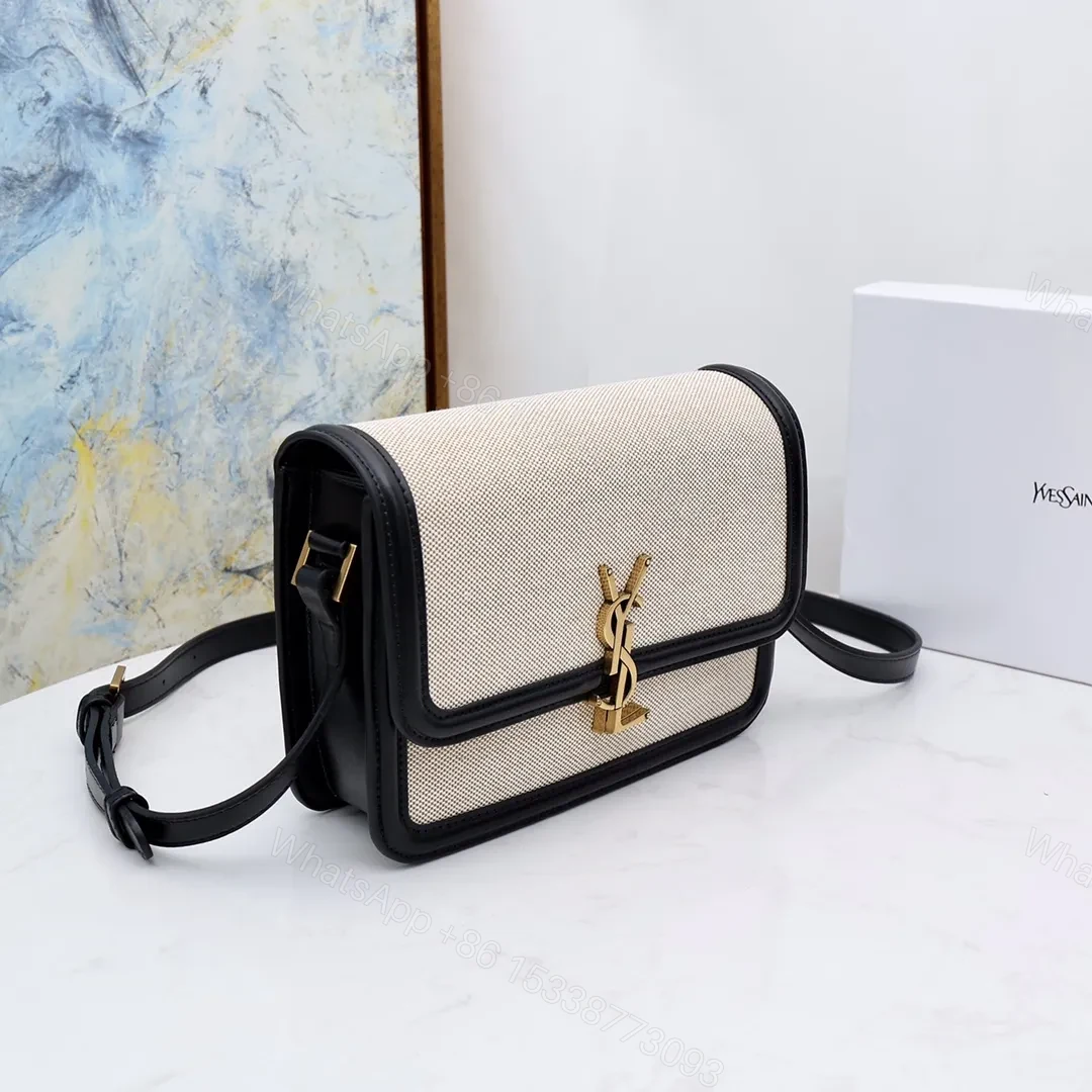 View 6 of SAINT LAURENT Solferino Medium Cotton And Leather Shoulder Bag