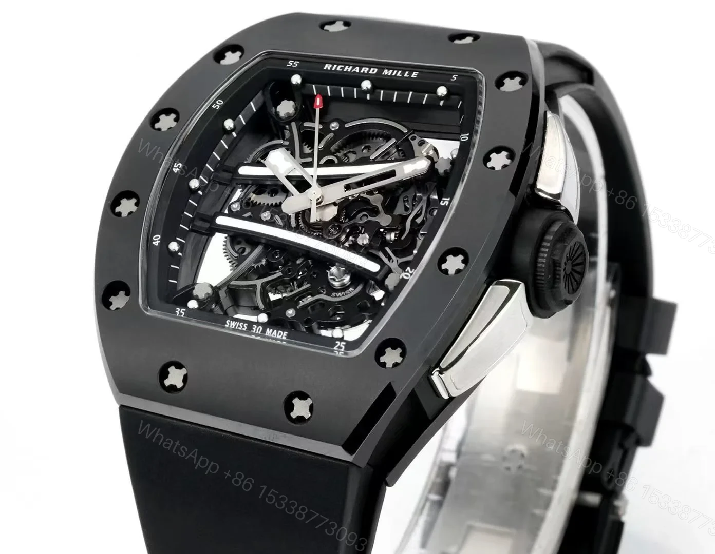 View 2 of Richard Mille RM61-01 Watch TZP-N Zirconia Ceramic NTPT Carbon Fiber Case Skeleton Dial RMUL2 Manual Winding Movement 55H Power Reserve Sports Edition RM61-01-RC-NTPT-RMUL2