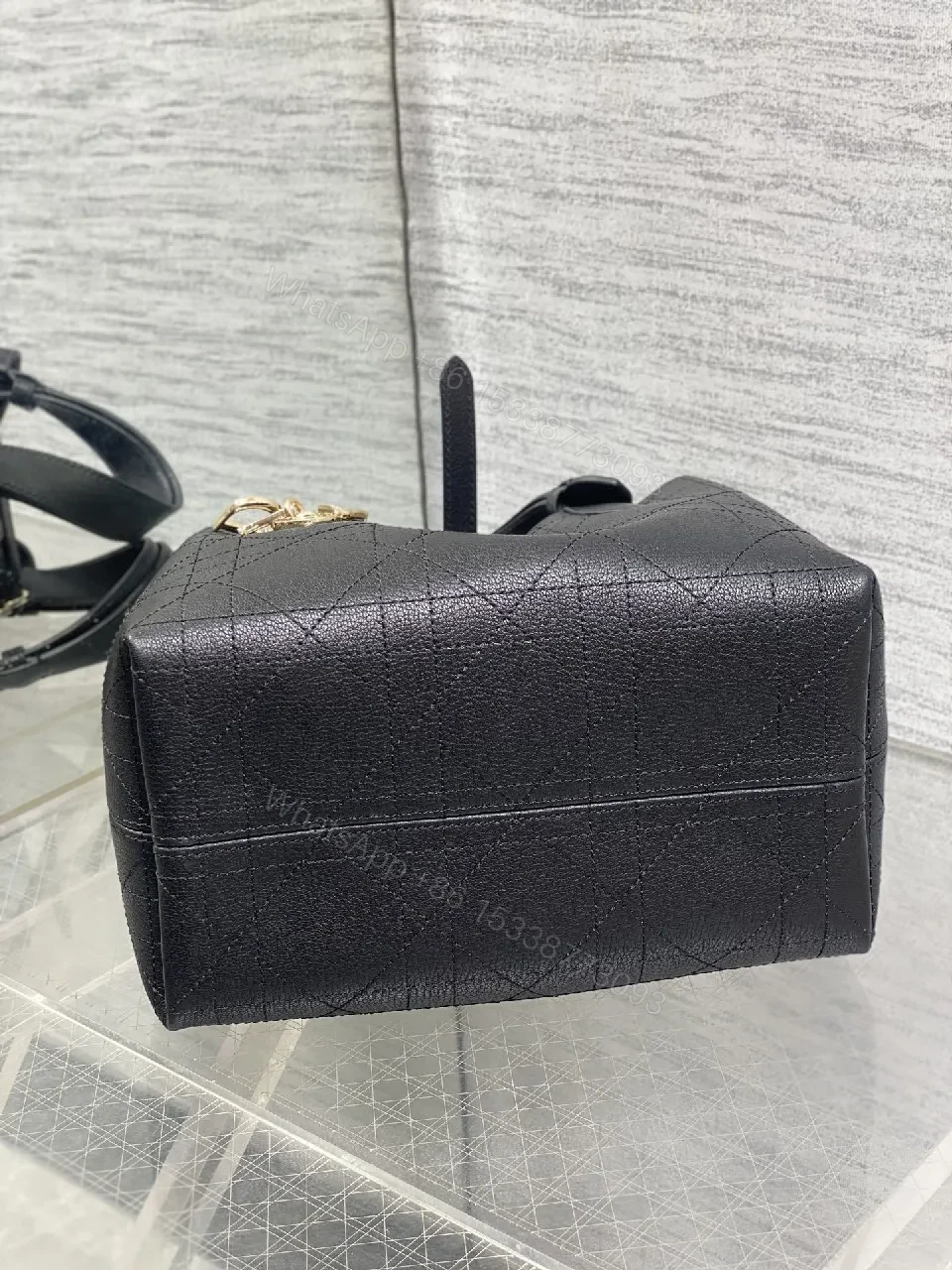View 2 of Chic Quilted Mini Bag with Gold Charms - Versatile Luxury Bag