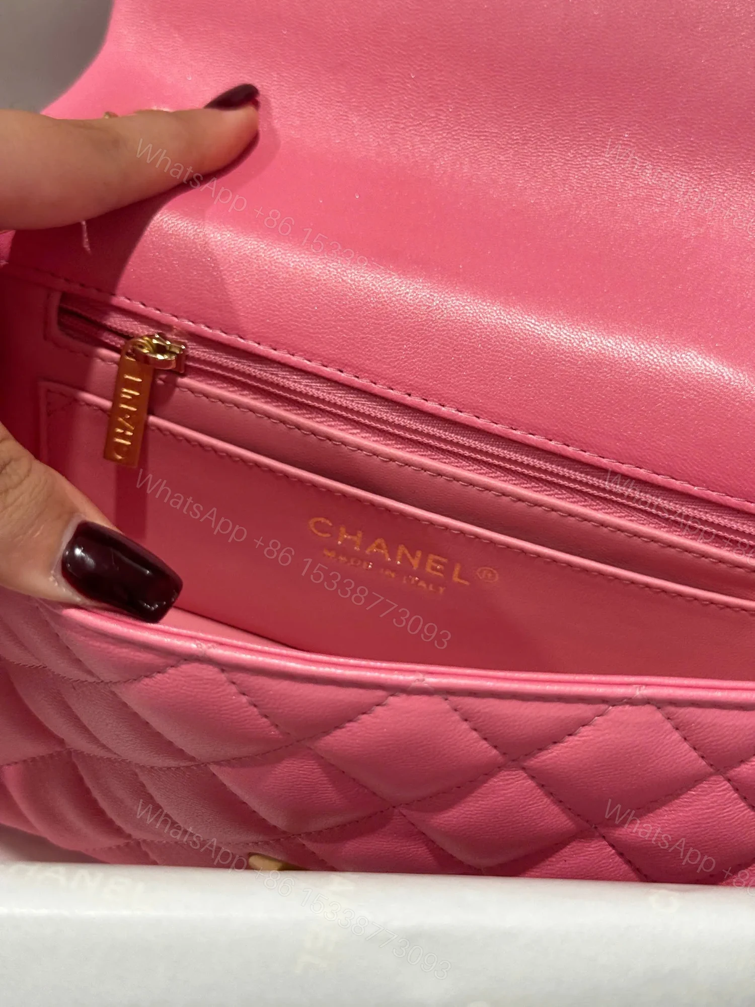 View 2 of Chanel Classic Bell Bag Like Auth Handbags Bink Lock Gold Smooth Leather 20cm