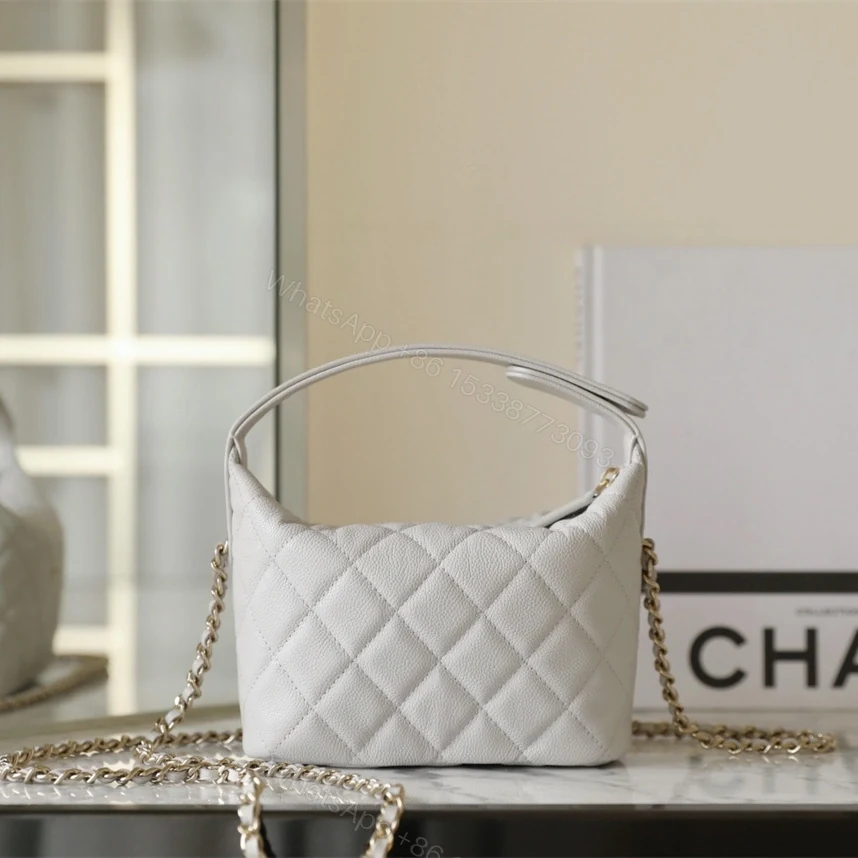 View 2 of 高仿Chanel*25C系列AS4386顆粒面小牛皮飯盒包白色免檢版
