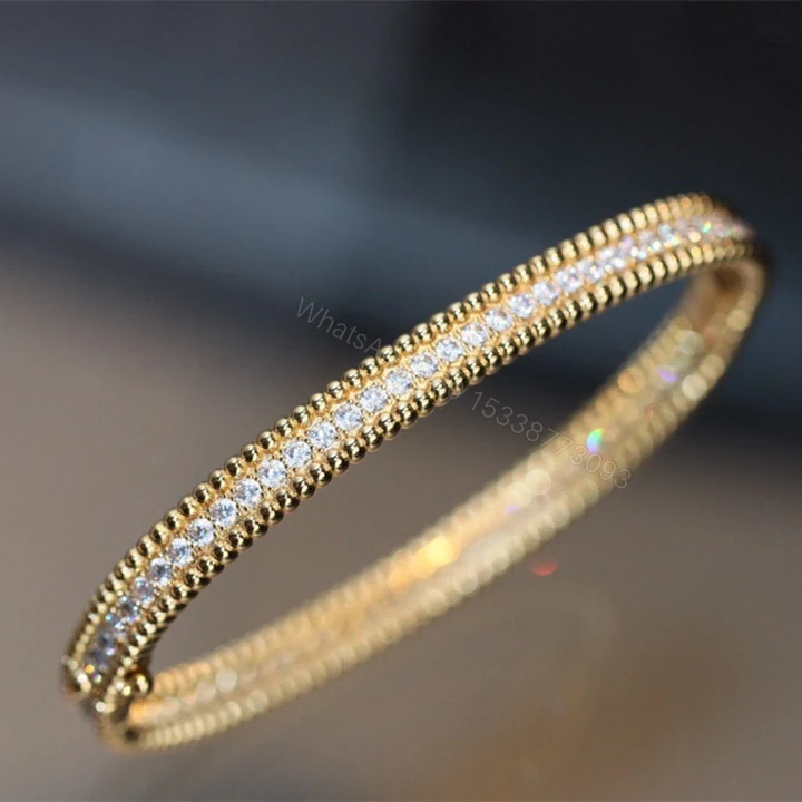 View 10 of 高仿首飾VanCleef&Arpels*RP27A00單排鑲鑽黃金手鐲