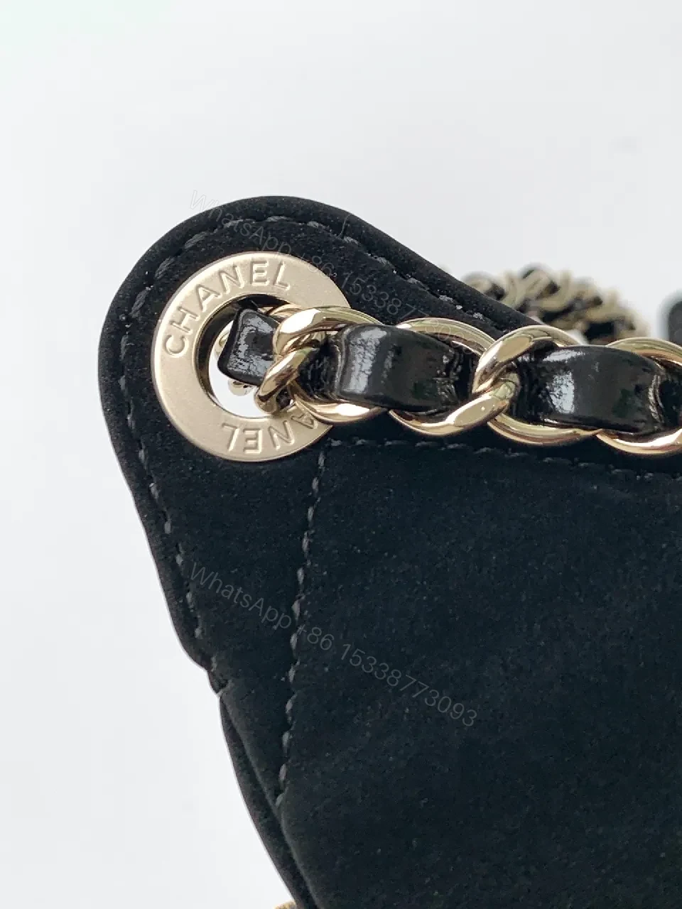 View 4 of Chic Quilted Crossbody Black Leather-Chain Bag