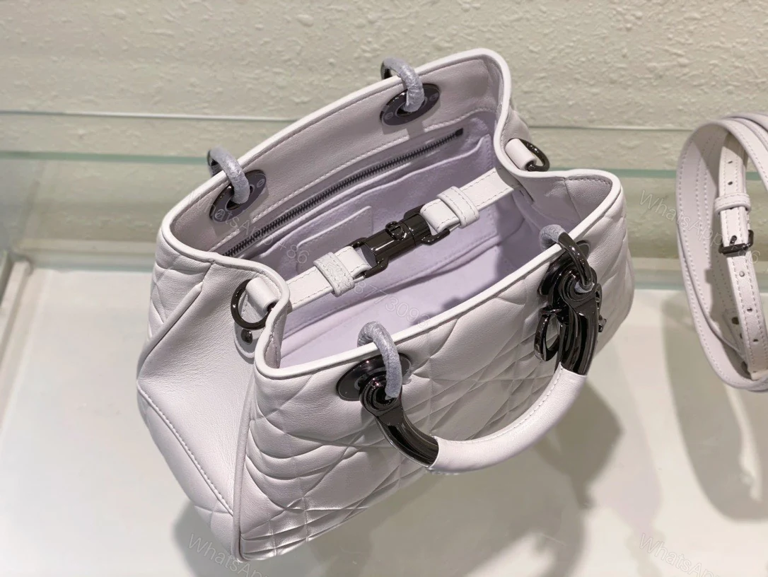 View 6 of Dior Lady Luxury Branded Women’s Handbag Light Purple 24x18cm