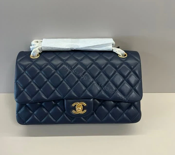 View 3 of Chanel Classic Flap Dark Navy Blue Handbag