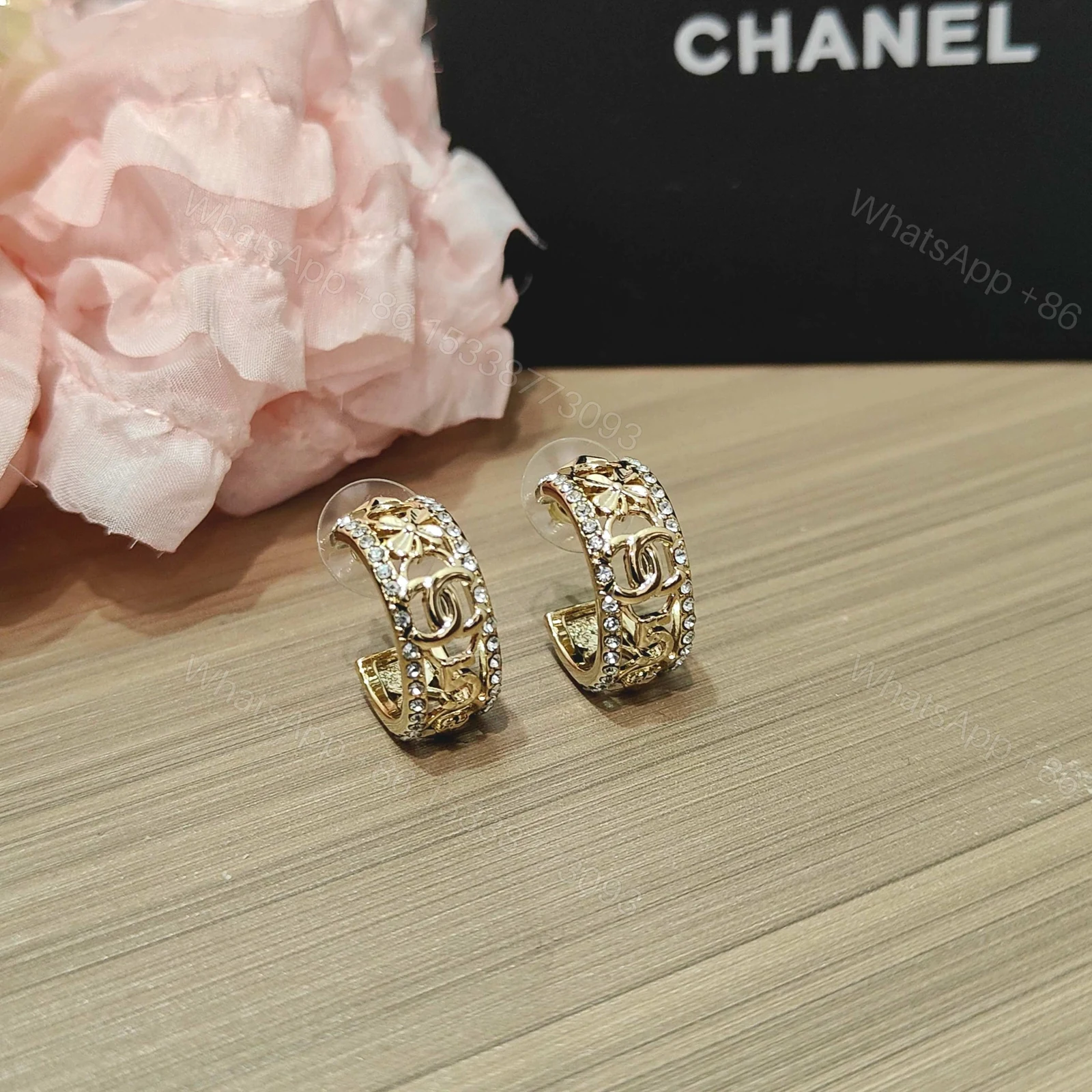 View 6 of Chanel Round Coco Mark Earrings