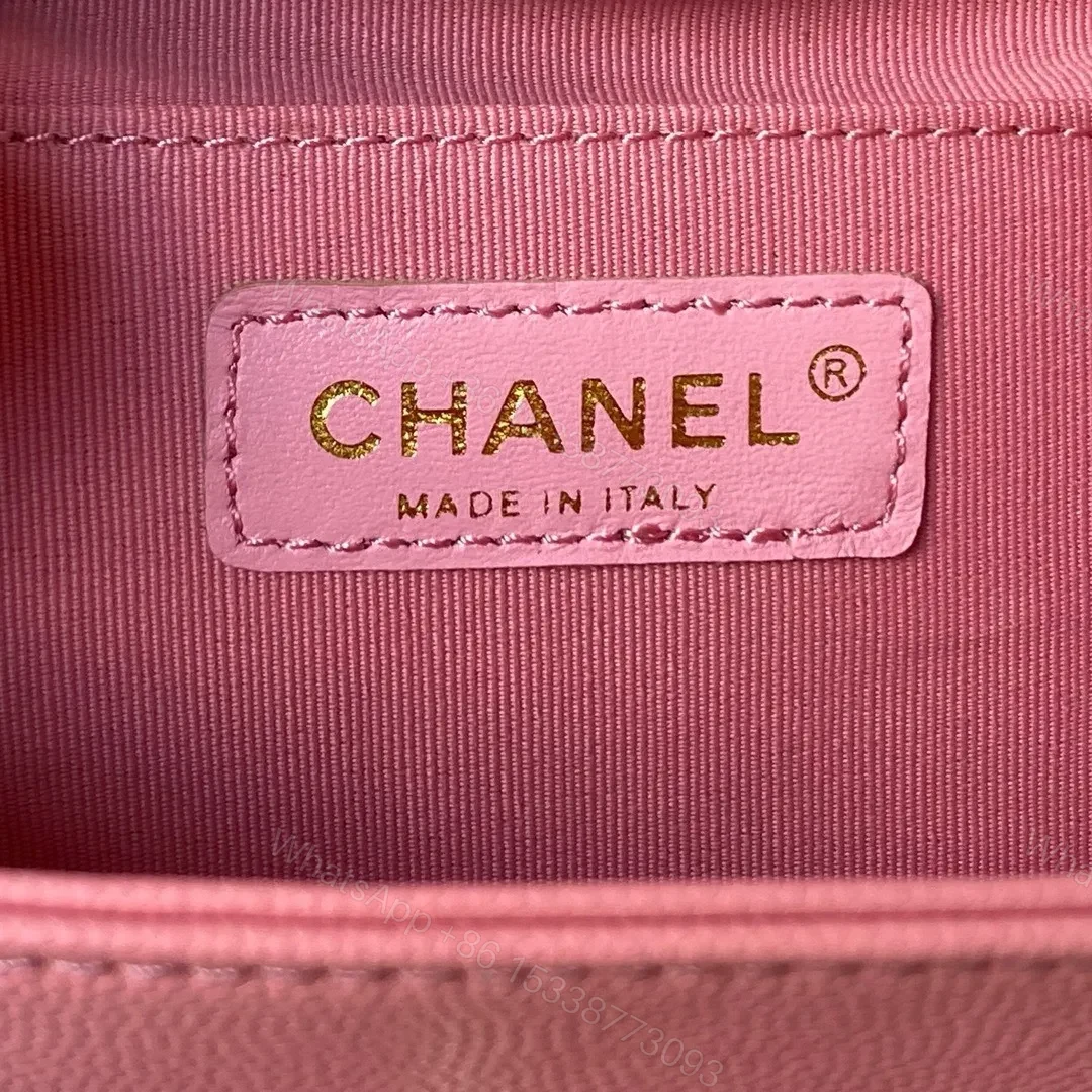 View 6 of Chanel Backpack Duma Mini Replica 11 Pink Lock Gold 21.5×19.5x12cm