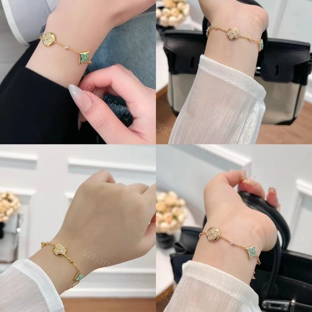 View 5 of Louis Vuitton Color Blossom BB Bracelet Gold Tone With Blue Q05979