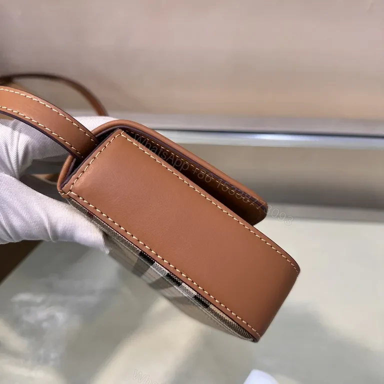 View 3 of Classic Check Leather-Trim Crossbody Bag - Everyday Luxury