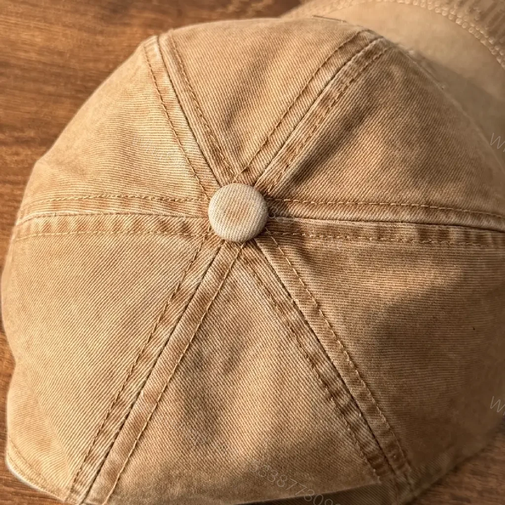 View 4 of Textured Cotton Cap – Neutral Sand, Subtle Logo, Structured Style