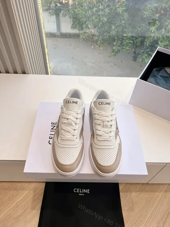 View 3 of CÃ©line Textured Leather High-Tops: Subtle Luxe Sneakers