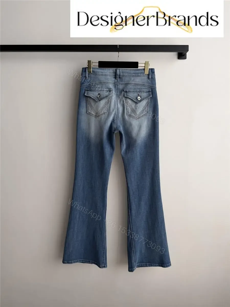 View 2 of Bottega Veneta Medium Indigo Flared Jeans