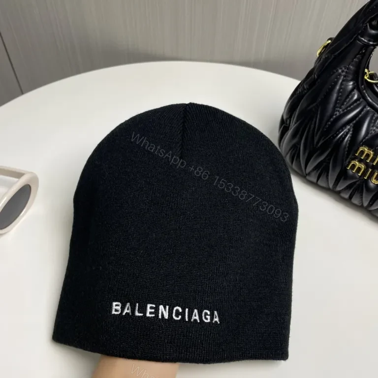 View 7 of Subtle Luxury Beanie: Premium Knit, Discreet Balenciaga Logo Beanie