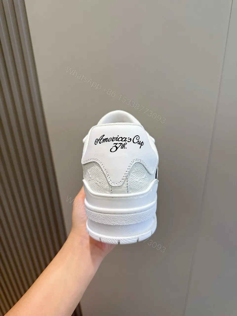 View 2 of White Leather Luxury Sneakers: Subtle Designer Edges, Comfort