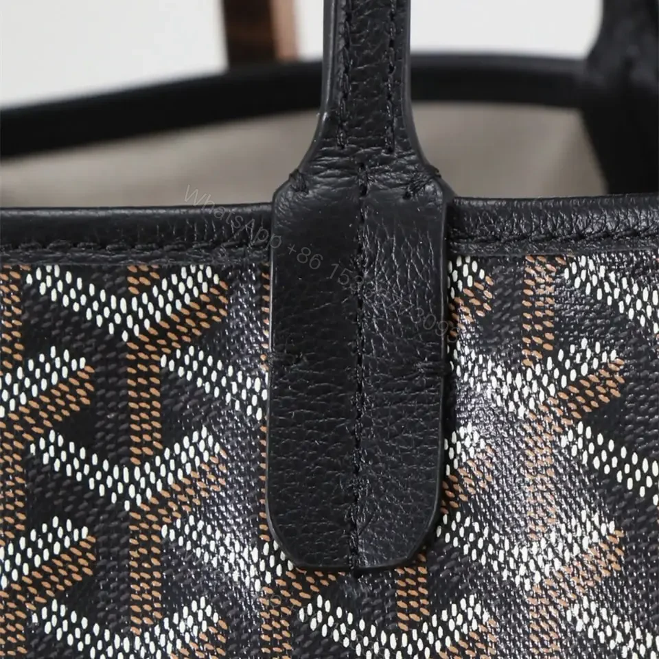 View 12 of 高仿Goyard*STLOUIP2滿印Tote手提袋黑色免檢版小號