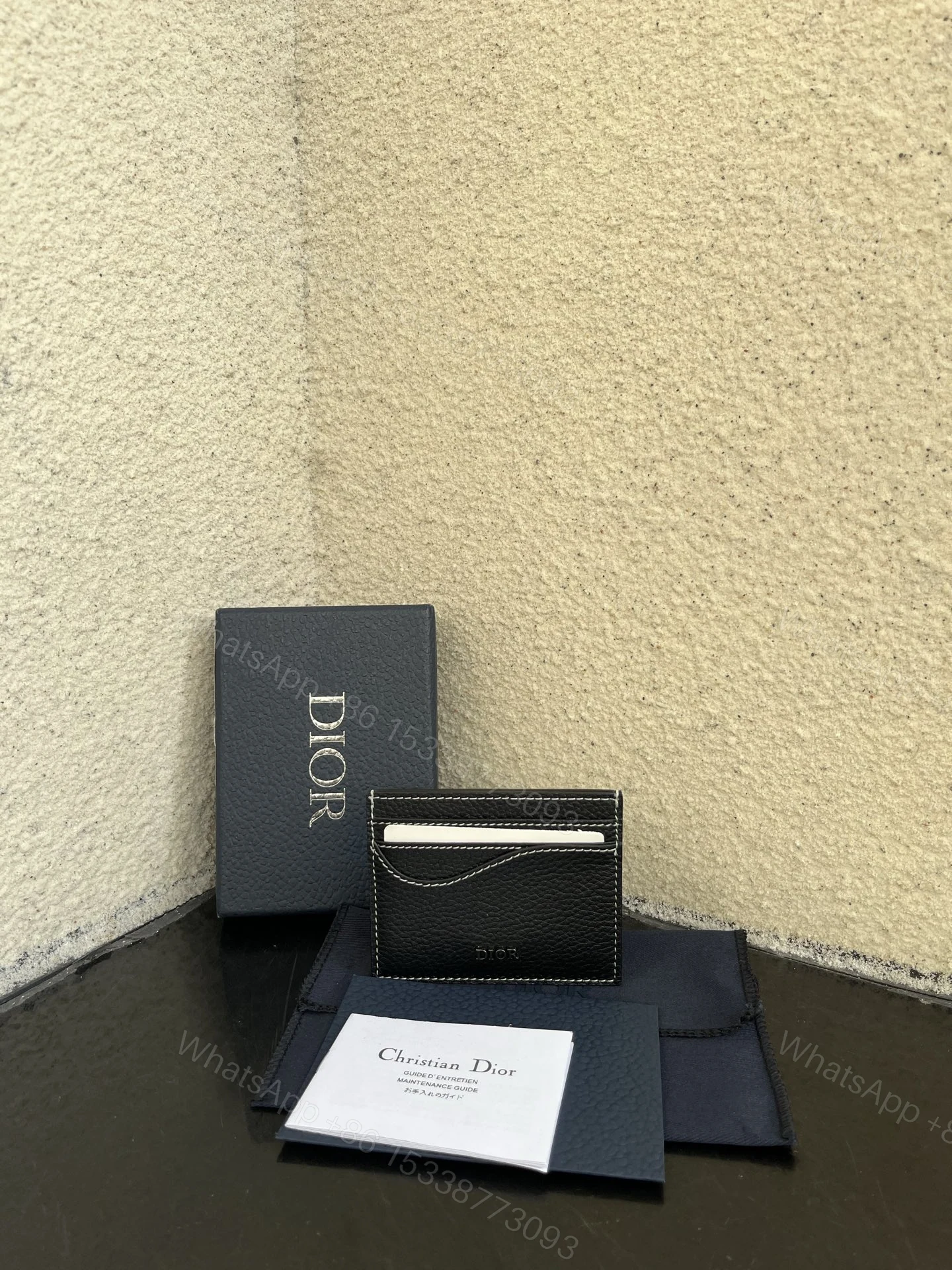 Dior 高仿男士卡包 荔枝皮革 雙卡層設計 俐落簡約風 — view 1