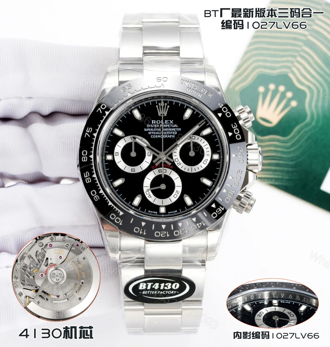 Rolex 原單 男款 Daytona 黑白熊貓面鋼帶計時腕錶 經典百搭款 — view 1