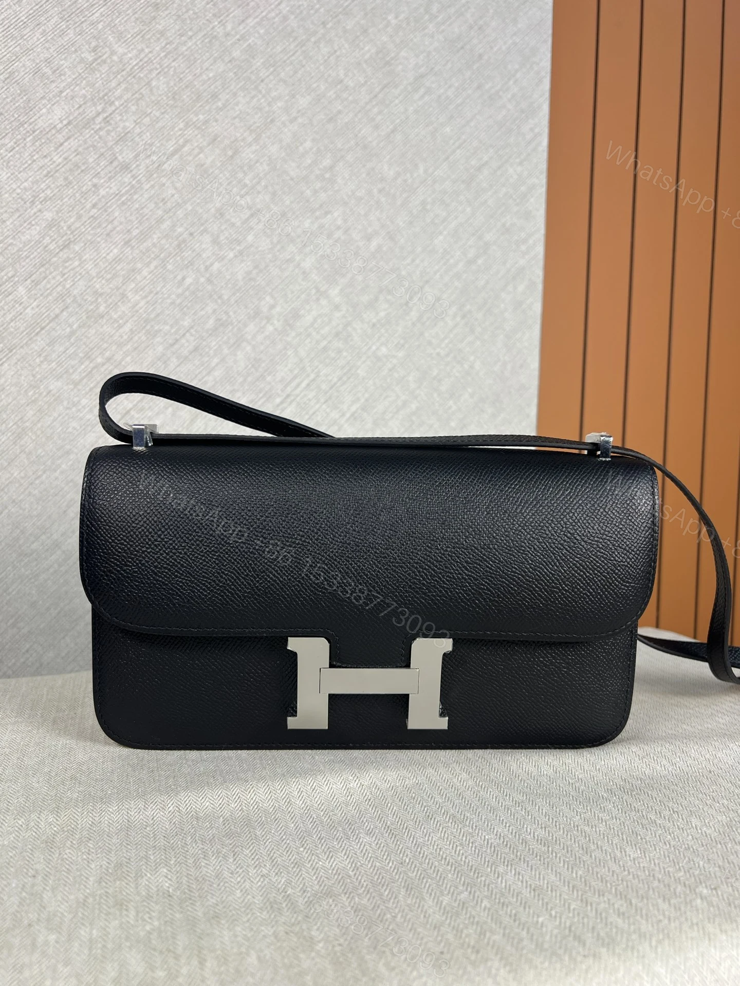 Hermes Constance 高仿黑色Epsom皮H扣包經典斜背包 — view 1