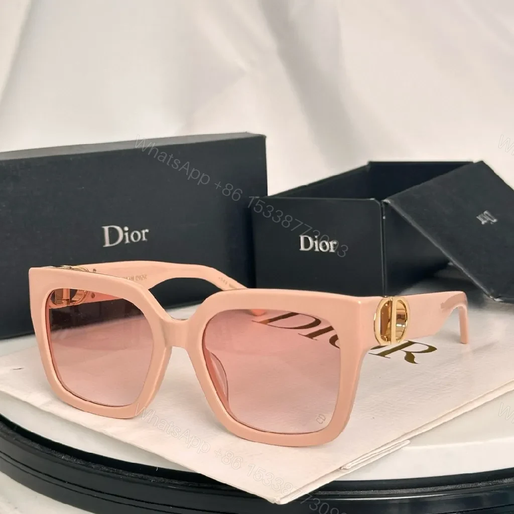View 8 of Bold Black Dior-Style Frames: Oversized Gold Accent Sunglasses