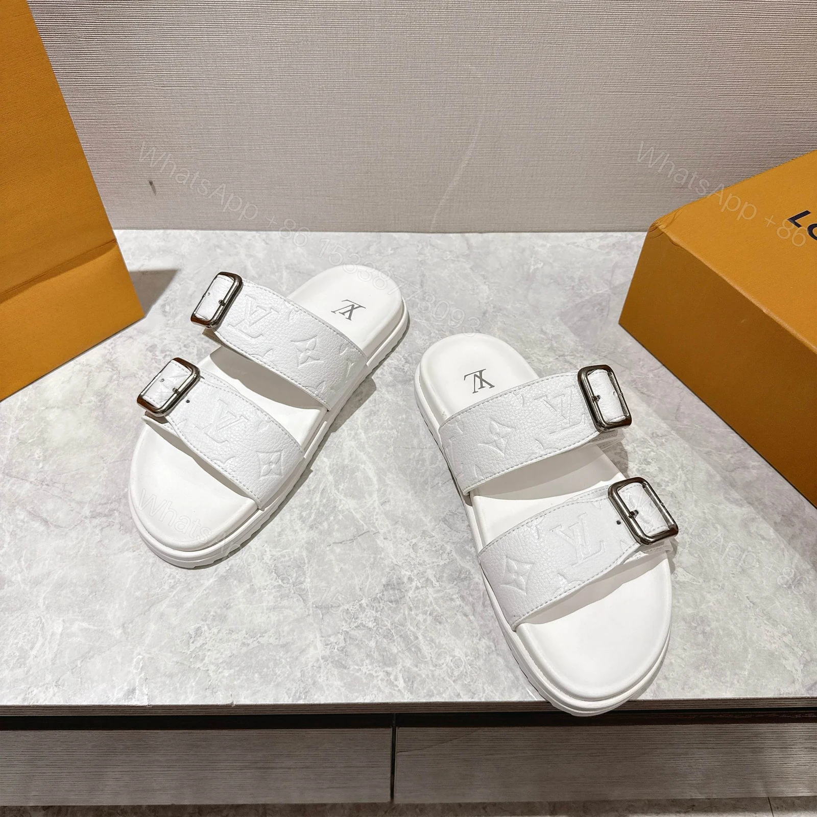 View 5 of Louis Vuitton LV Venice Mule White 1AHSIX