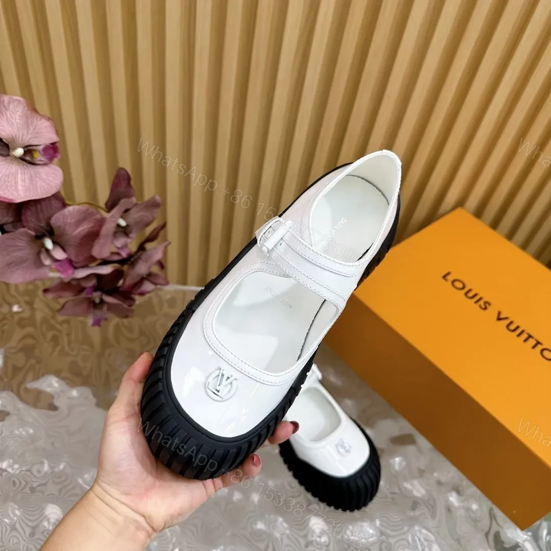 View 6 of LV Women White Patent Leather Rubber Toe Mary Janes