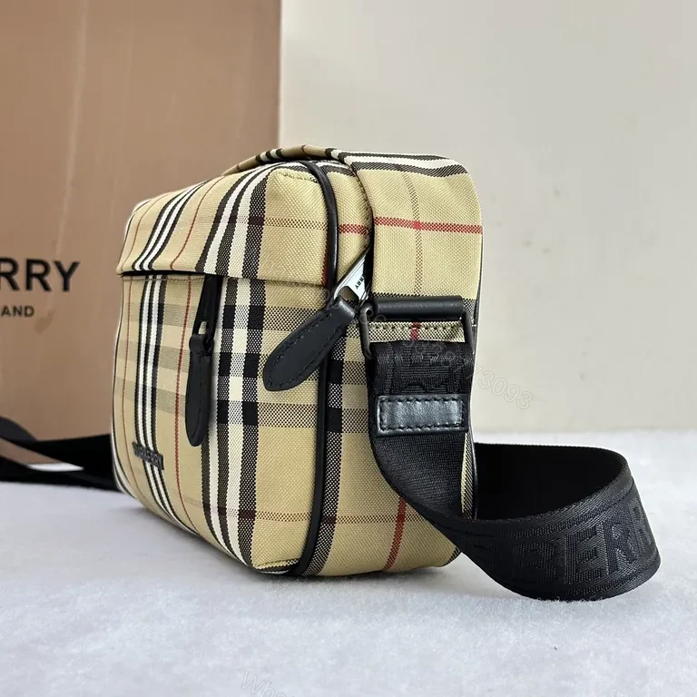 View 6 of Mini Burberry-Check Crossbody: Refined Utility Bag