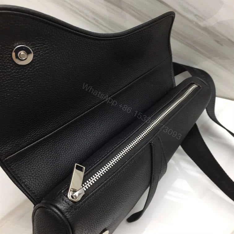 View 7 of SADDLE BAG BLACK GRAINED CALFSKIN – DR05