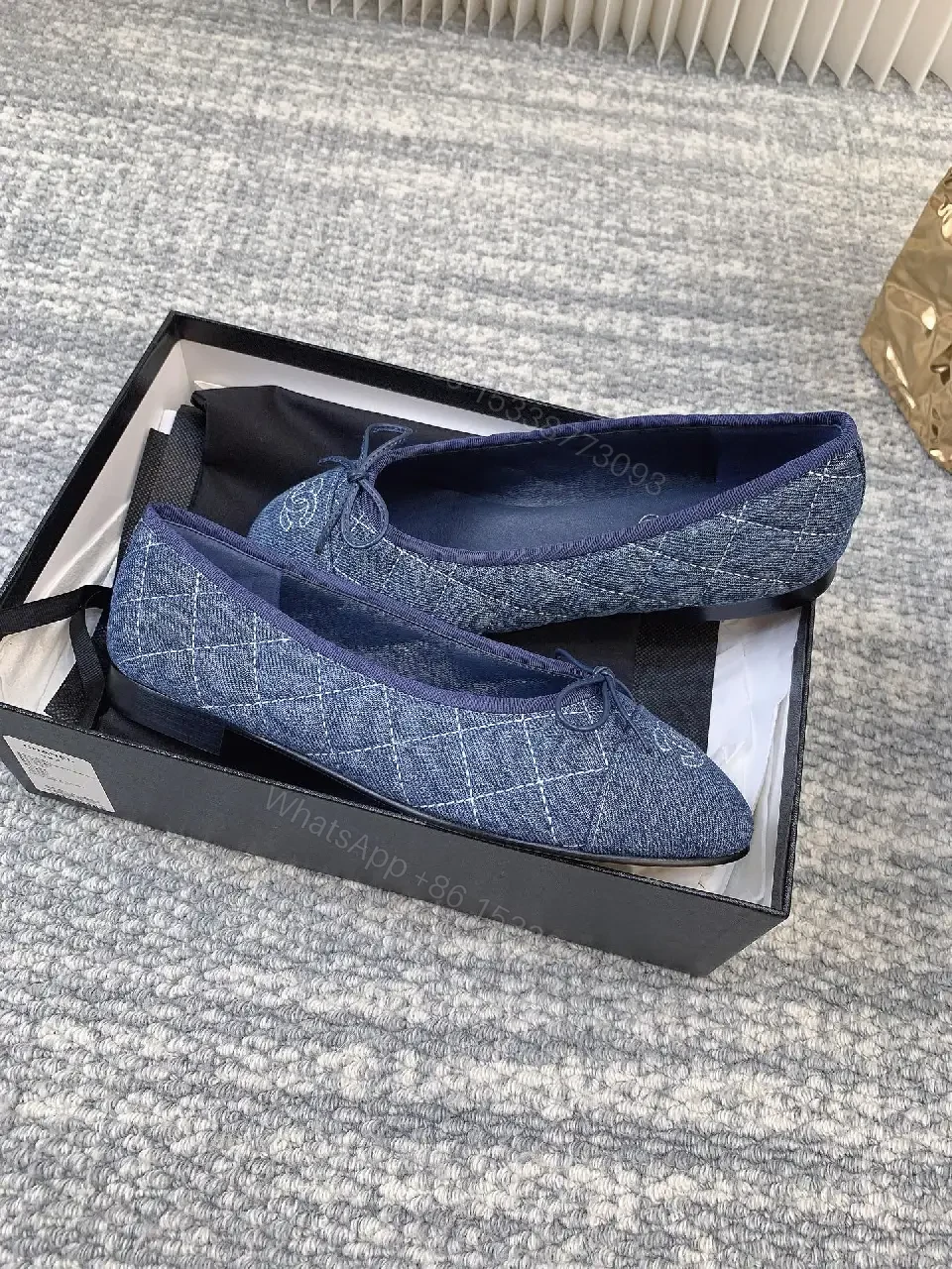 View 9 of Navy Denim Slip-Ons: Subtle Logo Comfort Shoes