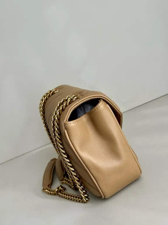 View 8 of Quilted Crossbody Bag with Gold Chain - Luxe Chic Style