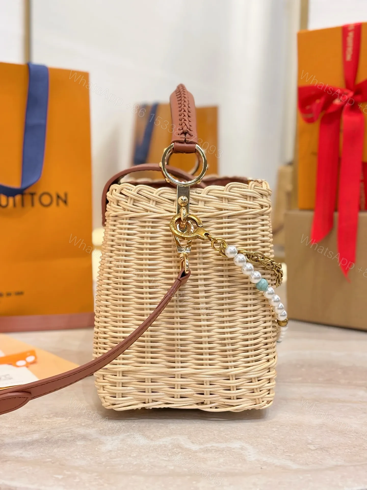 View 5 of Louis Vuitton Capucines BB Handbag Brown Beige