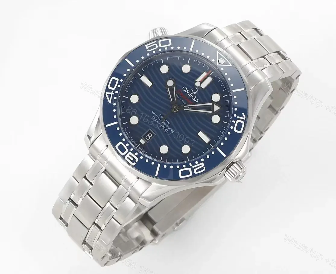 View 2 of Omega Seamaster Diver 300M Co-Axial Master Chronometer 42mm Stainless Steel Watch with Blue Ceramic Bezel and Dial