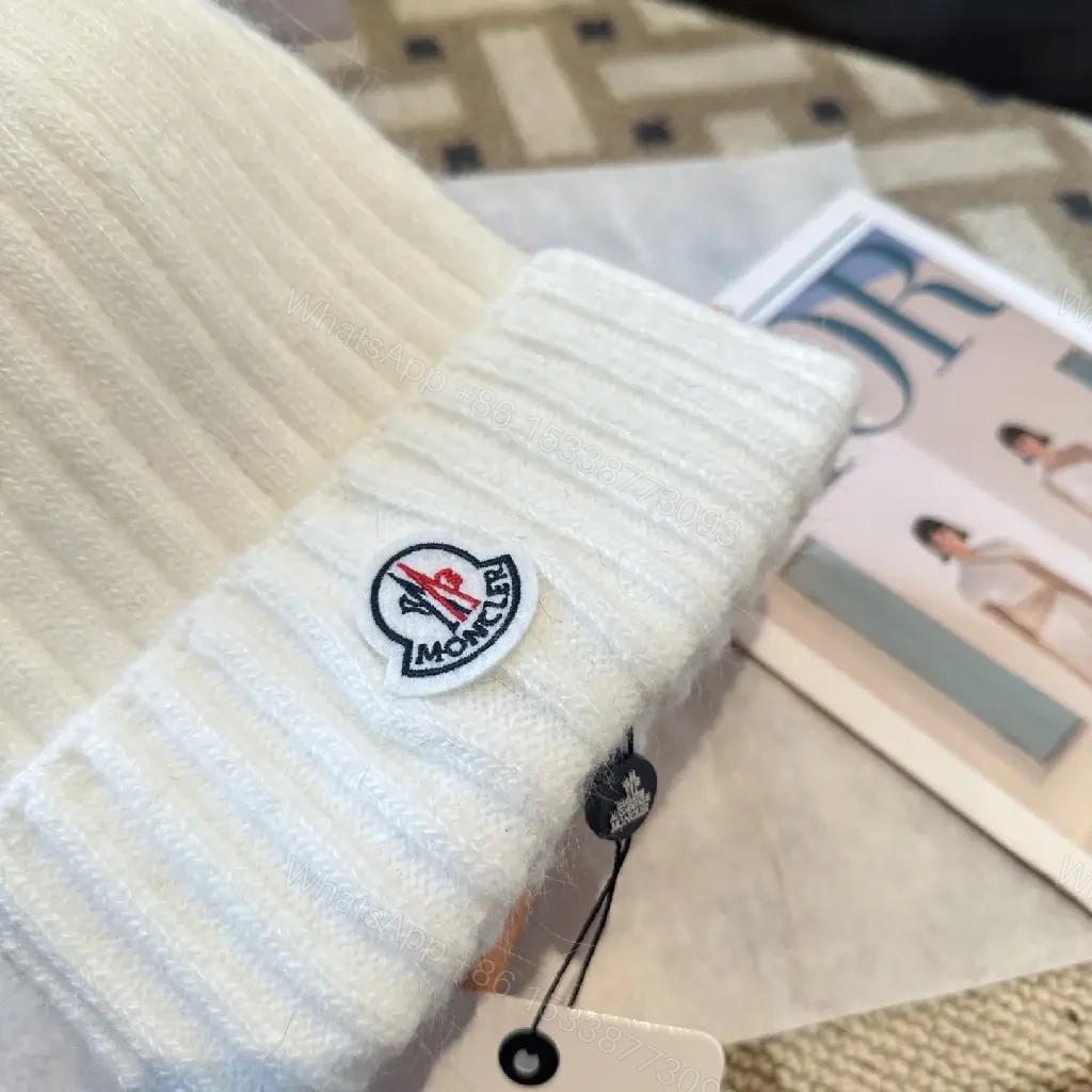 View 4 of Cozy Ivory Knit Beanie with Pom-Pom, Premium Luxe Style