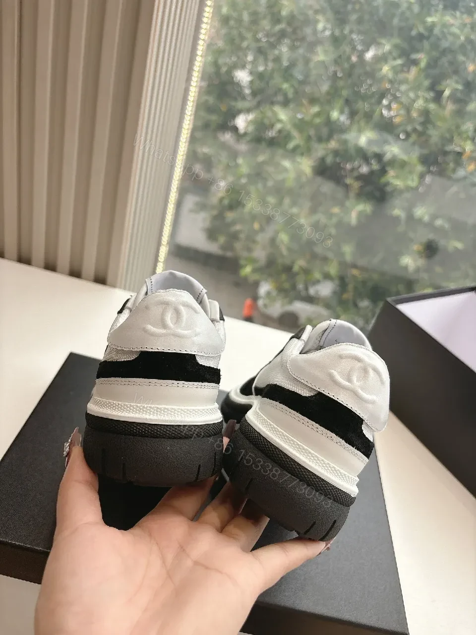 View 8 of Monochrome Knit Sneakers: Luxe Comfort, Bold Contrast