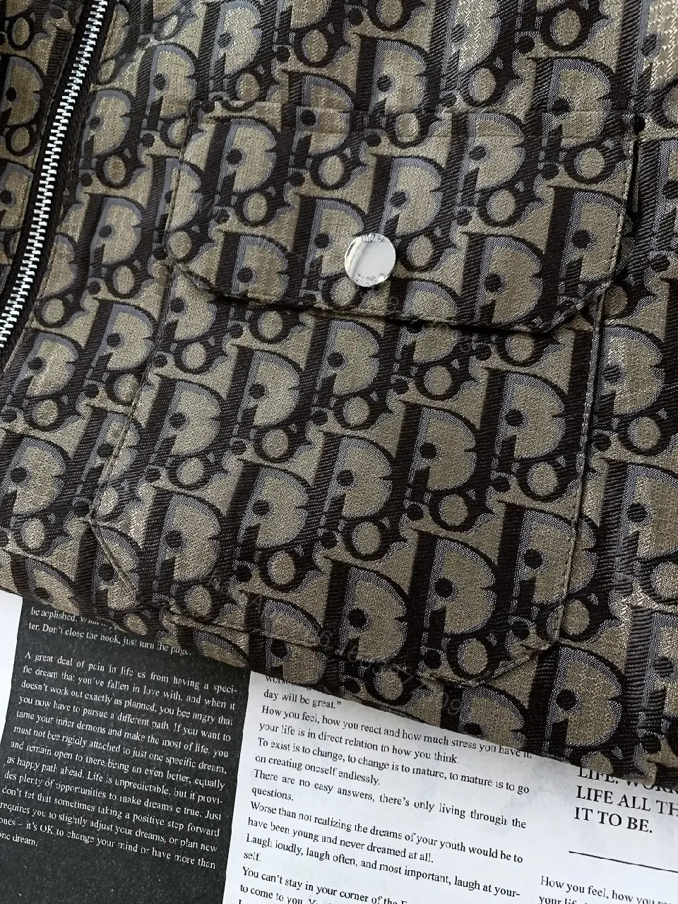 View 2 of Patterned Monogram Utility Jacket - Modern Comfort, Signature Presence